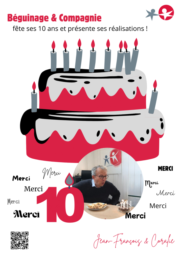 photo des bougies des 10 ans de Béguinage & Compagnie